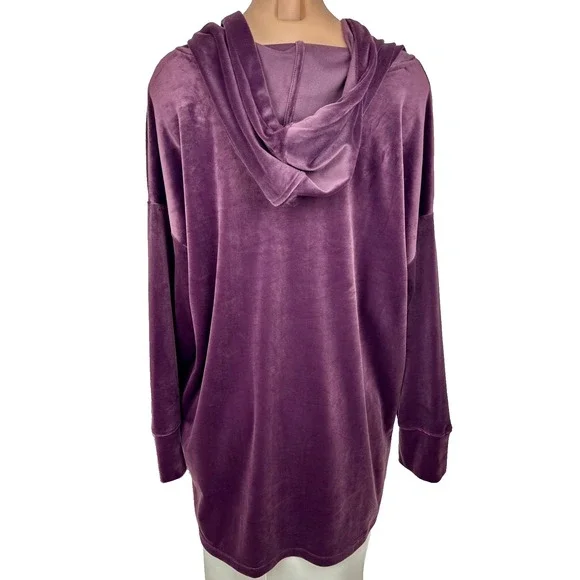 Pure jill Purple Hoodie Polyester/Spandex 3/4 Sleeve Size XL - Picture 3 of 8